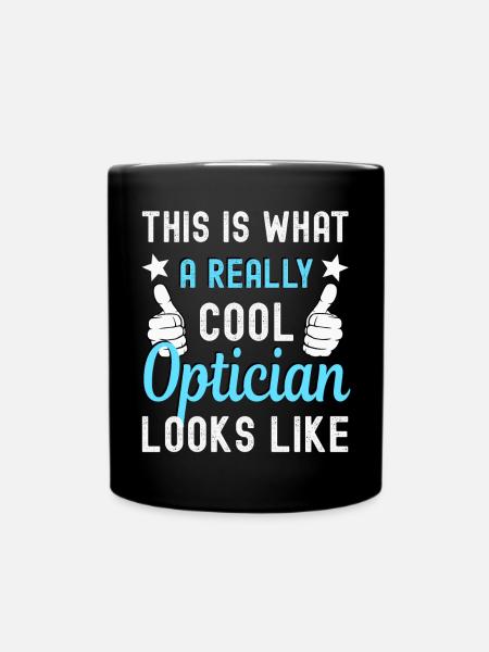 Optiker Optikerin - Ensfarvet krus - sort