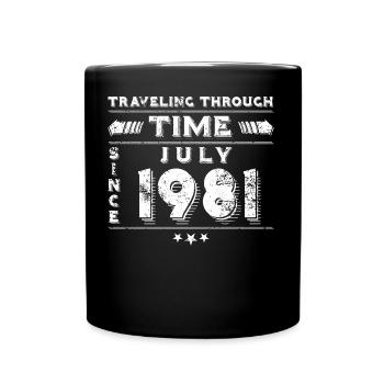 Vintage Zeitreise Geburtstags Design Juli 1981 - Tasse einfarbig - Schwarz - Vorne