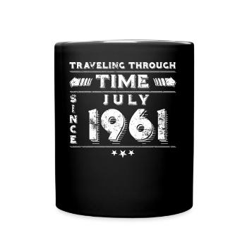 Vintage Zeitreise Geburtstags Design Juli 1961 - Tasse einfarbig - Schwarz - Vorne