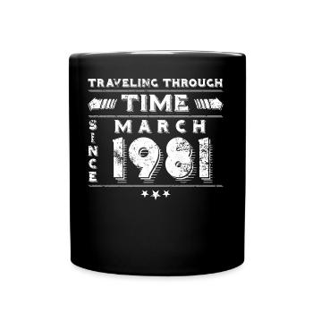 Vintage Time Travel anniversaire Design mars 1981 - Mug uni - noir - Devant