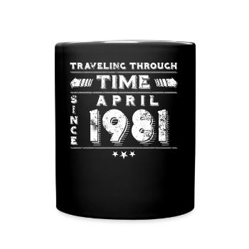 Vintage Zeitreise Geburtstags Design April 1981 - Tasse einfarbig - Schwarz - Vorne