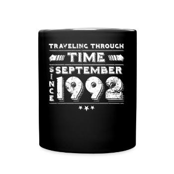 Vintage Zeitreise Geburtstags Design September 199 - Tasse einfarbig - Schwarz - Vorne