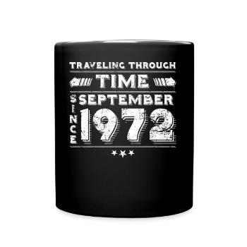 Vintage Zeitreise Geburtstags Design September 197 - Tasse einfarbig - Schwarz - Vorne