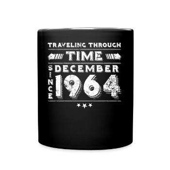 Vintage Zeitreise Geburtstags Design Dezember 1964 - Tasse einfarbig - Schwarz - Vorne