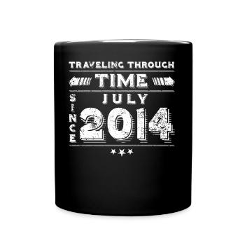 Vintage Zeitreise Geburtstags Design Juli 2014 - Tasse einfarbig - Schwarz - Vorne