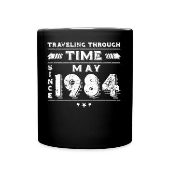 Vintage Zeitreise Geburtstags Design Mai 1984 - Tasse einfarbig - Schwarz - Vorne