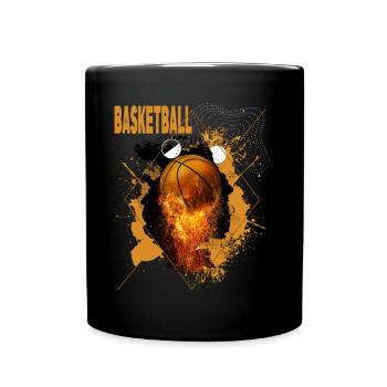 Basketball Feuer Basketballer Dunking Sport Fan - Tasse einfarbig - Schwarz - Vorne