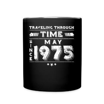 Vintage Zeitreise Geburtstags Design Mai 1975 - Tasse einfarbig - Schwarz - Vorne