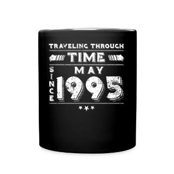 Conception d'anniversaire de voyage dans le temps vintage mai 1995 - Mug uni - noir - Devant