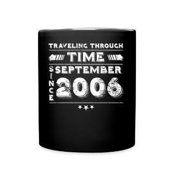 Vintage Zeitreise Geburtstags Design September 200 - Tasse einfarbig - Schwarz - Vorne