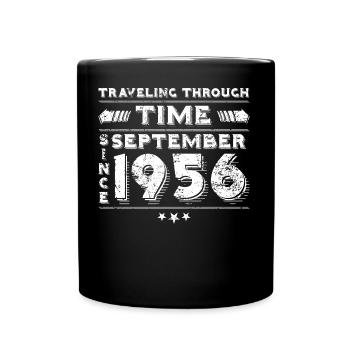 Vintage Time Travel anniversaire Design septembre 195 - Mug uni - noir - Devant