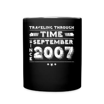 Vintage Zeitreise Geburtstags Design September 200 - Tasse einfarbig - Schwarz - Vorne