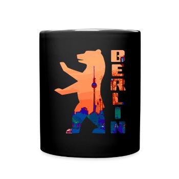 Berlin Bär - Tasse einfarbig - Schwarz - Vorne