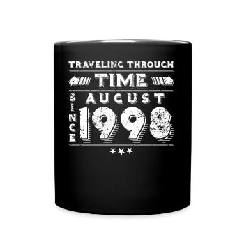 Vintage Zeitreise Geburtstags Design August 1998 - Tasse einfarbig - Schwarz - Vorne