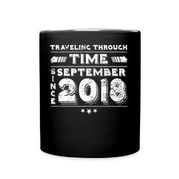 Vintage Time Travel anniversaire Design septembre 201 - Mug uni - noir - Devant