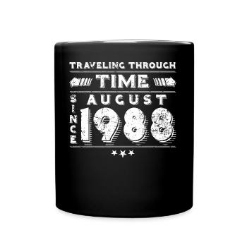 Vintage Voyage dans le Temps Anniversaire Design Août 1988 - Mug uni - noir - Devant