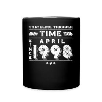 Vintage voyage dans le temps anniversaire Design avril 1998 - Mug uni - noir - Devant