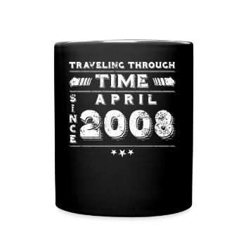 Vintage Voyage dans le Temps Anniversaire Design Avril 2008 - Mug uni - noir - Devant