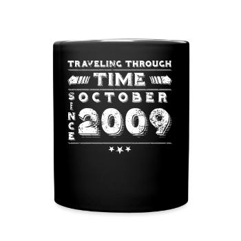 Vintage Time Travel anniversaire Design octobre 2009 - Mug uni - noir - Devant