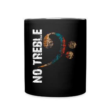 Bass No Treble Low Tones Slapping Basslines - Full Colour Mug - black - Front