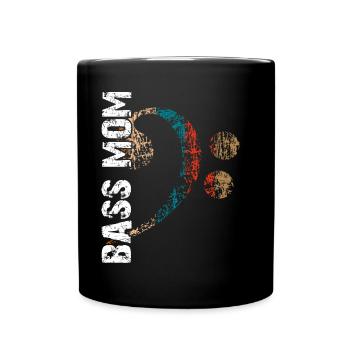 Bass mom my mom plays bass is bass player - Full Colour Mug - black - Front
