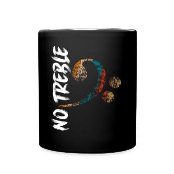 Bass No Treble Low Tones Slapping Basslines - Full Colour Mug - black - Front