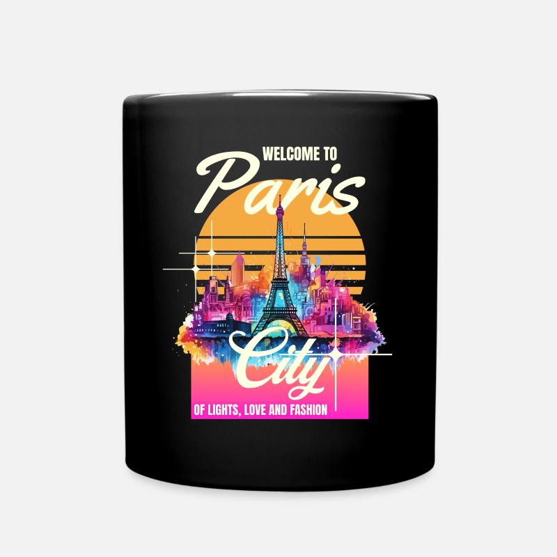 Paris Eiffelturm Frankreich Stadt Skyline Kunst - Tasse einfarbig - Schwarz