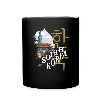Cartes de la ville de Corée du Sud Démarreur de conversation parfait - Mug uni - noir - Devant
