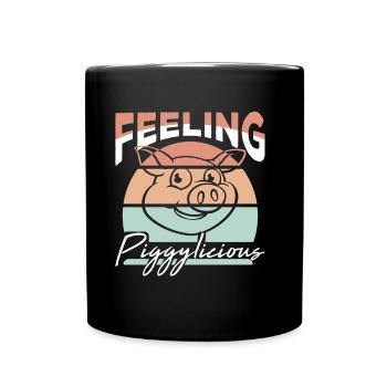 Se sentir cochon drôle fermier - Mug uni - noir - Devant