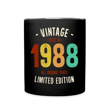 Jahrgang 1988 Limitierte Auflage - Tasse einfarbig - Schwarz - Vorne