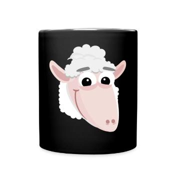 Lustiges Schaf - Tasse einfarbig - Schwarz - Vorne