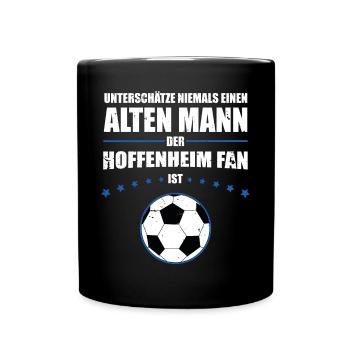 Alter Mann - Hoffenheim Fan | Retro Vintage Design - Tasse einfarbig - Schwarz - Vorne