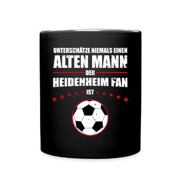 Alter Mann - Heidenheim Fan | Retro Vintage Design - Tasse einfarbig - Schwarz - Vorne