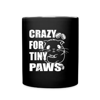 Crazy for tiny paws for Hamster Lovers Pet Owners - Full Colour Mug - black - Front