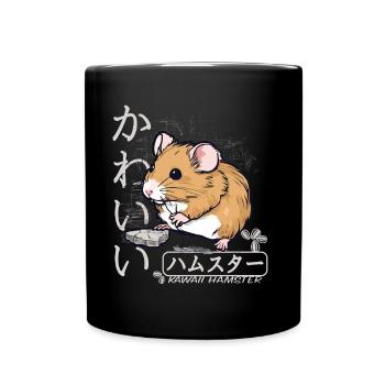 Kawaii Hamster for Japan Lovers and Pet Owners - Full Colour Mug - black - Front