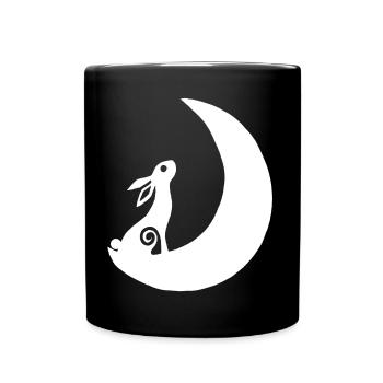 A rabbit on the moon - Full Colour Mug - black - Front