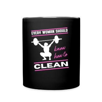 Femme Propre Drôle Haltérophilie Gym - Mug uni - noir - Devant