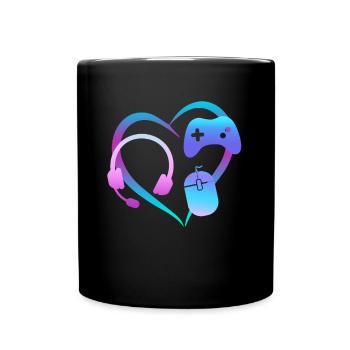 Gaming Liebhaber Controller PC RGB Gamer - Tasse einfarbig - Schwarz - Vorne