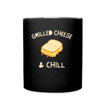 Sandwich amusant au fromage grillé et chill - Mug uni - noir - Devant