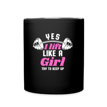 Ich Stemme Wie Ein Mädchen Gewichtheben Frauen Gym - Tasse einfarbig - Schwarz - Vorne