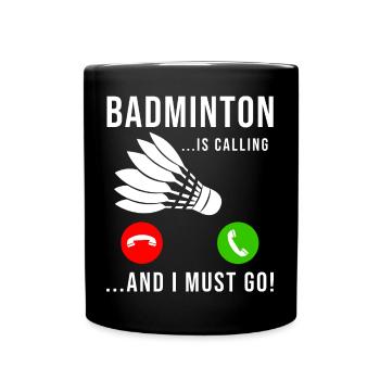 Badminton Spieler Lustiger Federball Mannschaft Badminton - Tasse einfarbig - Schwarz - Vorne