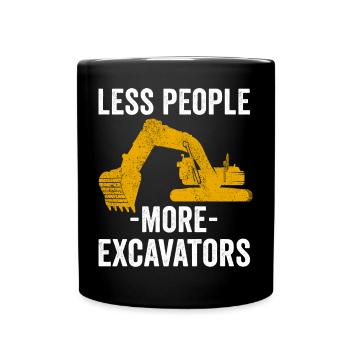 Excavator Driver Construction Worker Excavator - Full Colour Mug - black - Front