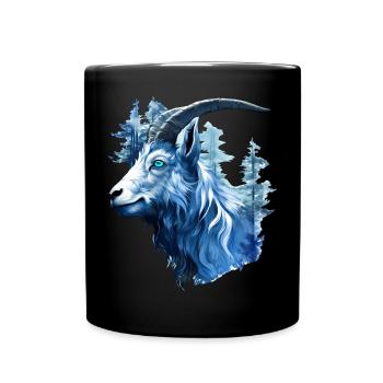 Ziege - Tasse einfarbig - Schwarz - Vorne