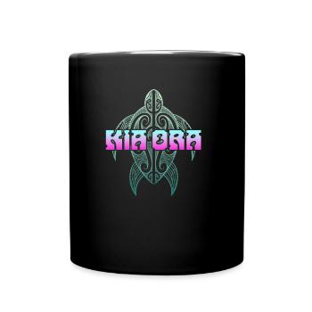Maori Kia Ora New Zealand Sea Turtle - Full Colour Mug - black - Front
