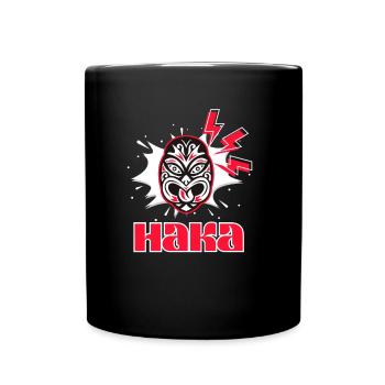 Maori Tribal Maske Haka Tanz Neuseeland - Tasse einfarbig - Schwarz - Vorne