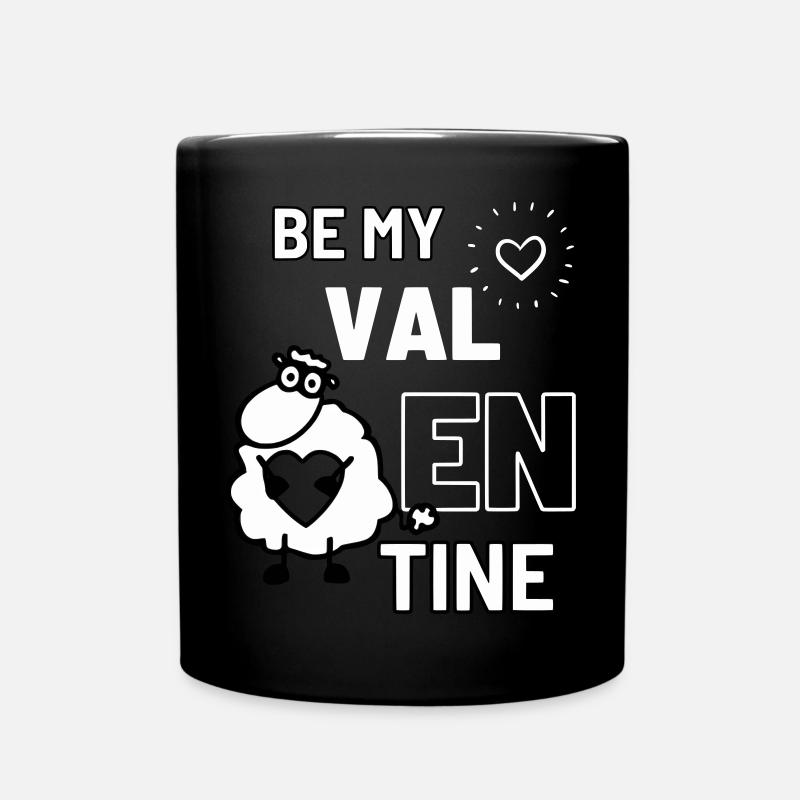Valentin-Schaf - Tasse einfarbig - Schwarz