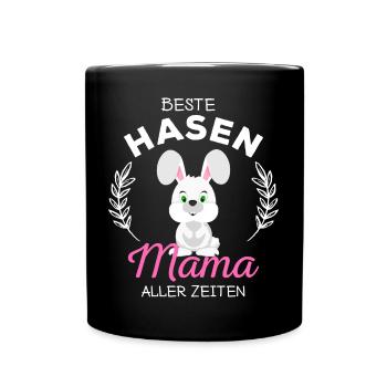Beste Hasen Mama Süßes Kaninchen Häschen Spruch - Tasse einfarbig - Schwarz - Vorne