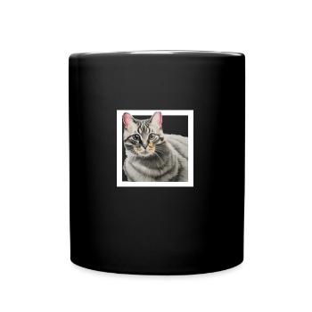 Katze - Tasse einfarbig - Schwarz - Vorne