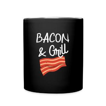 Bacon & Grill Fun Breakfast Bacon Lovers - Full Colour Mug - black - Front