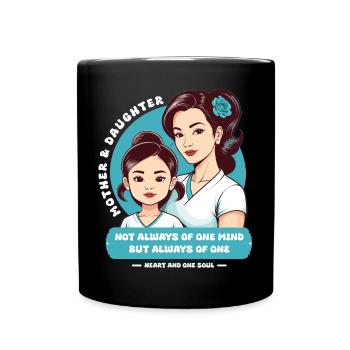 Mutter und Tochter - Tasse einfarbig - Schwarz - Vorne